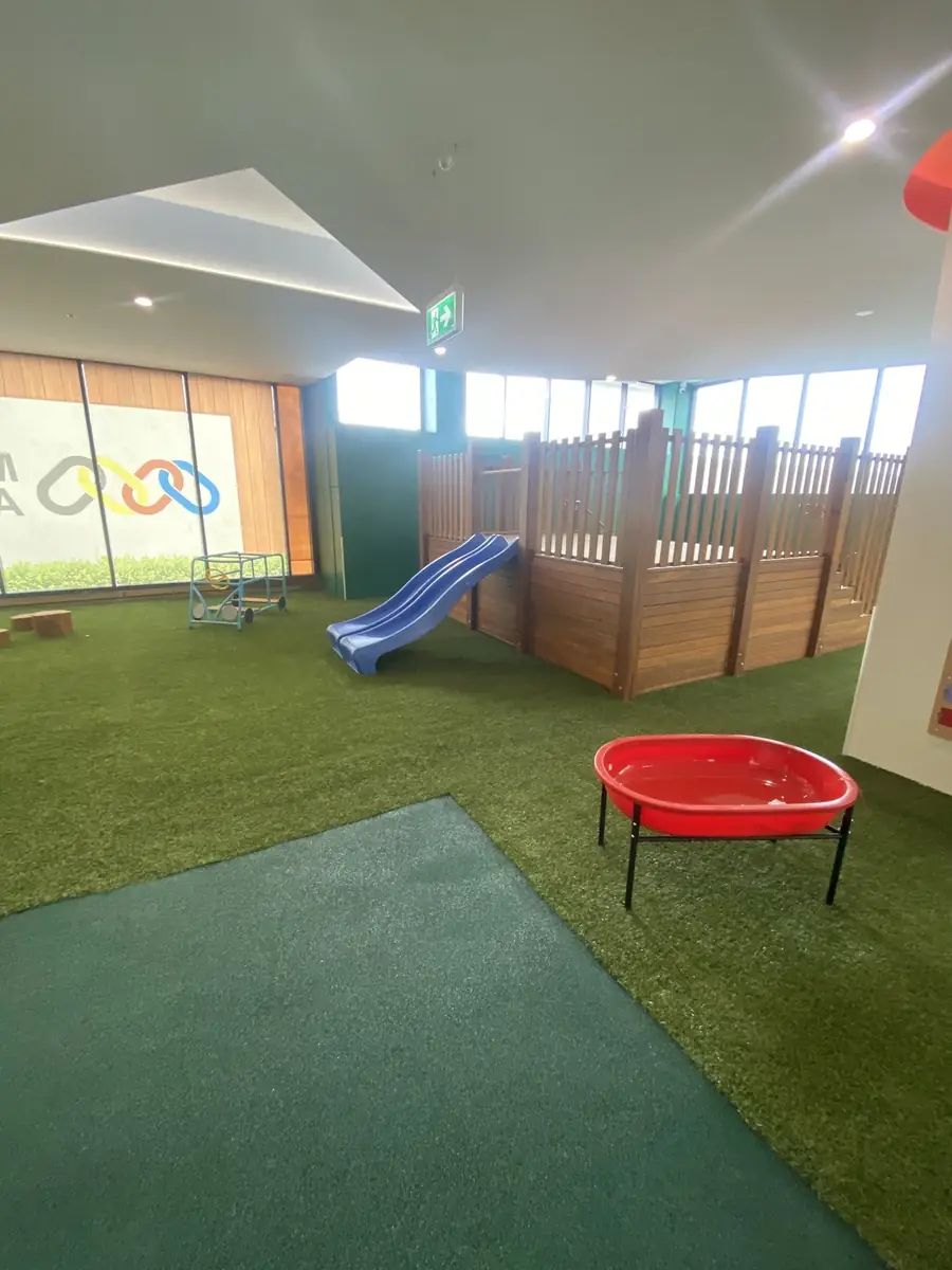 Childcare centre play space finished in synthetic grass